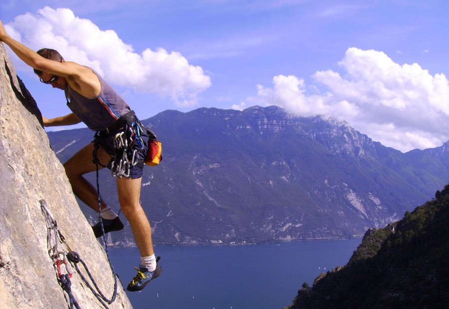 Climbing in Ledro valley, Villaggio Azzurro Ledro